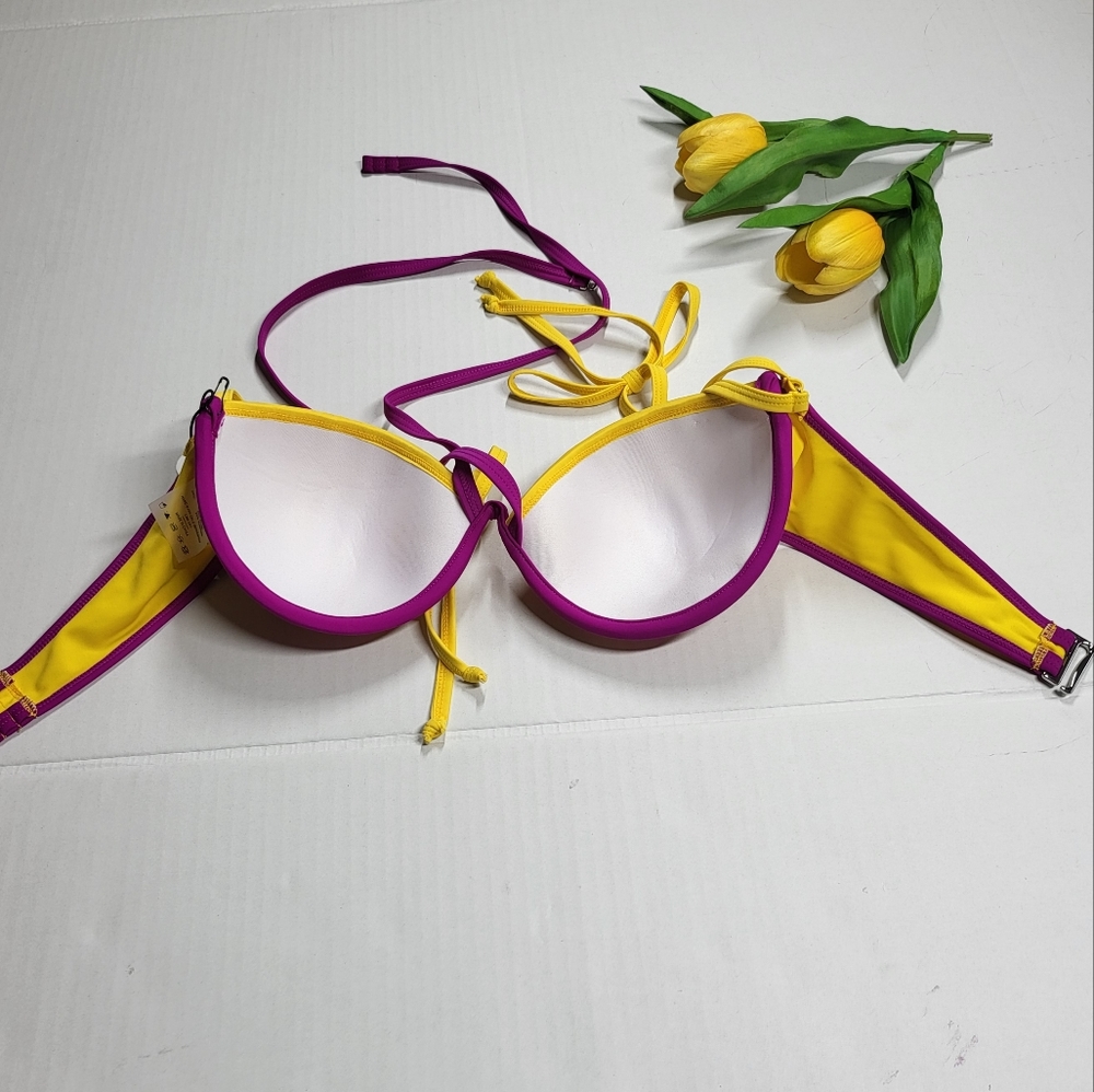 Andrea Lyamah Wasuki Beautiful Swimsuit Bra, Yellow, orange and purple - Picture 3 of 10